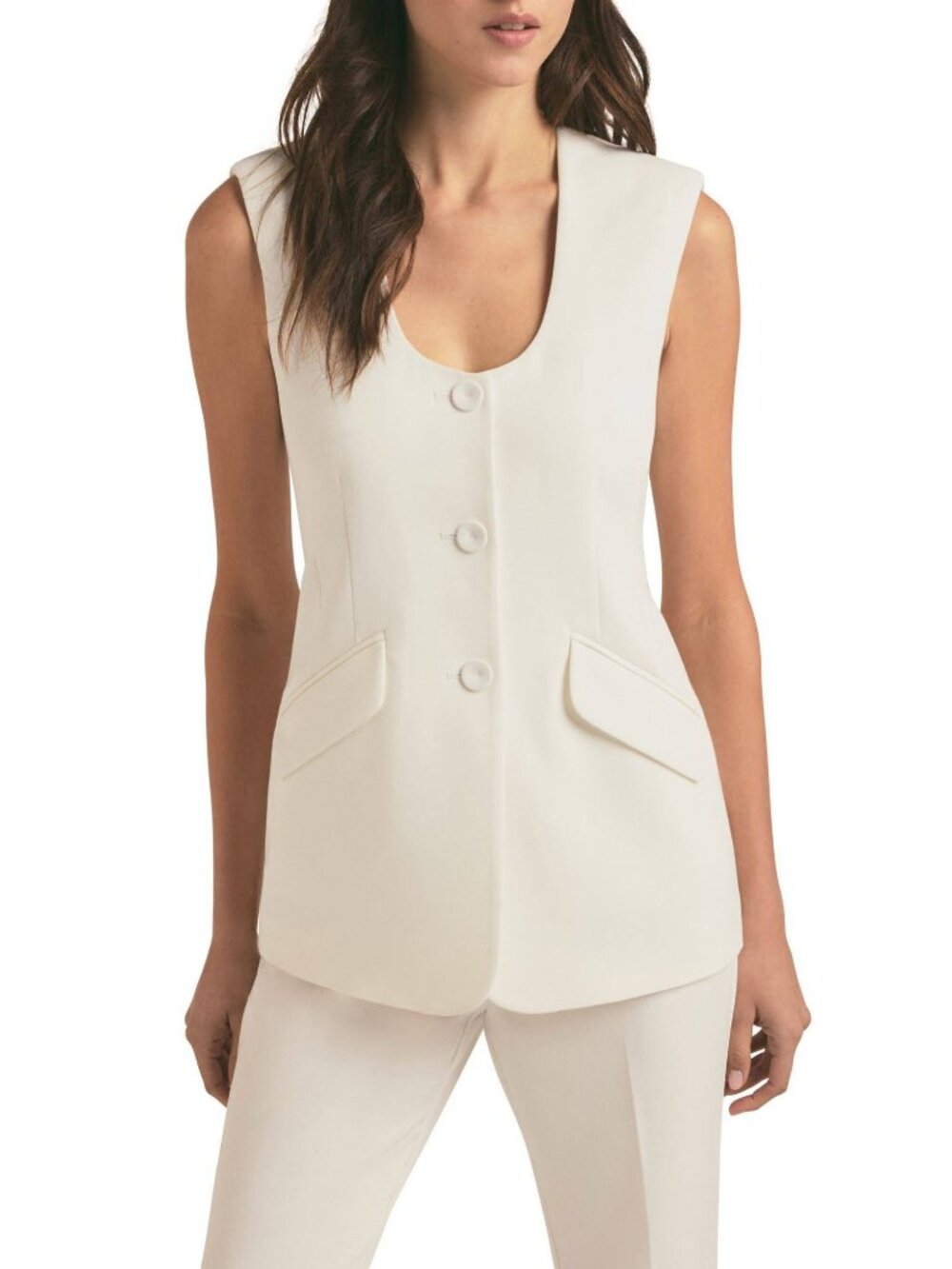 NWT Favorite Daughter The Diana Vest in Ivory Womens Size S